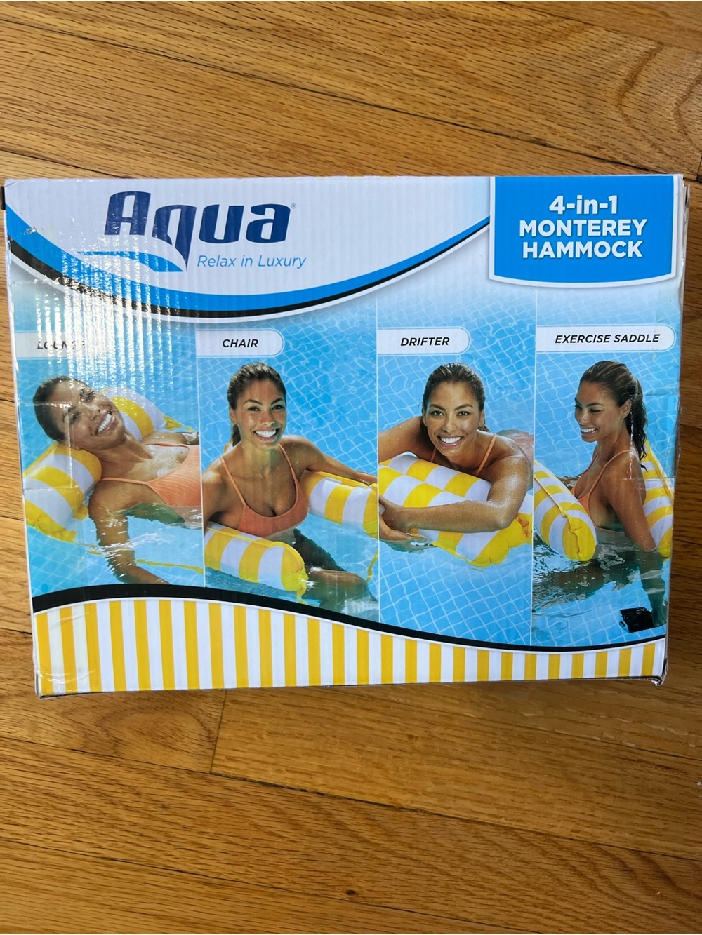 Aqua Yellow and White Pool Float